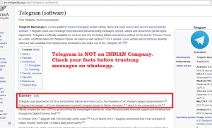 Telegram Not an Indian App, Its made by Russian and company is based in Germany