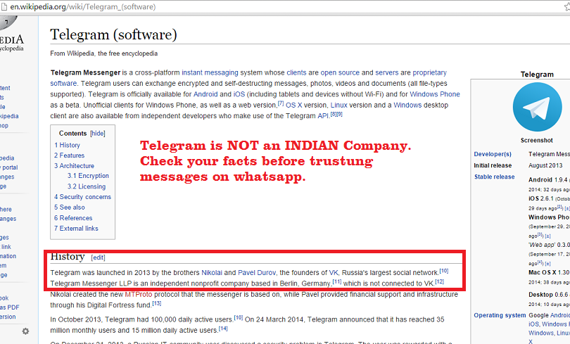 Telegram Not an Indian App, Its made by Russian and company is based in Germany